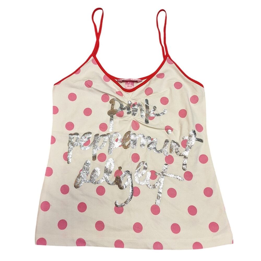Victoria Secret Pink Y2K Pink Peppermint delight sparkle polkadot cami tank top